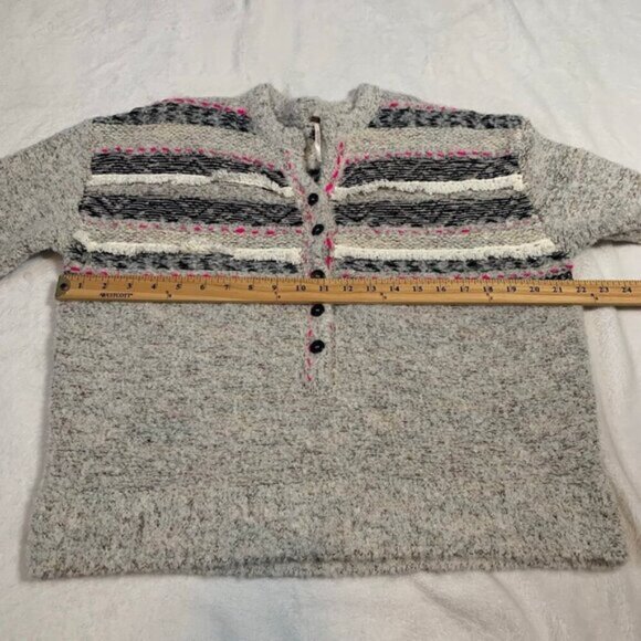 Free People alpaca wool blend long sleeve half button color pop sweater - Picture 9 of 10